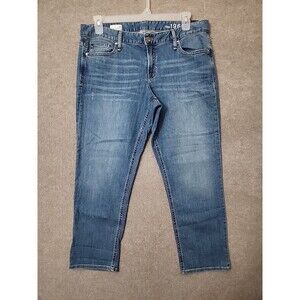 Gap 1969 Real Straight Skimmer Jeans Mens 33 Blue Medium Wash Stretch NEW